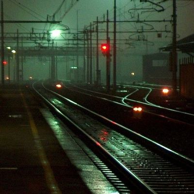 Train Tracks at Night