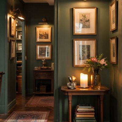 Elegant Hallway with Framed Art