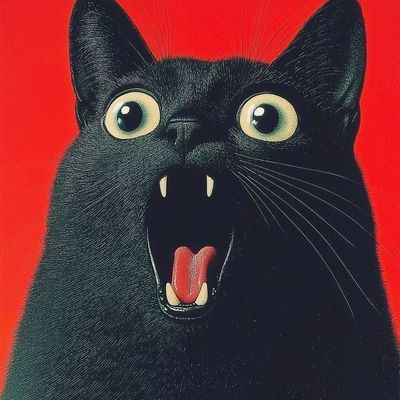 Black Cat Growling