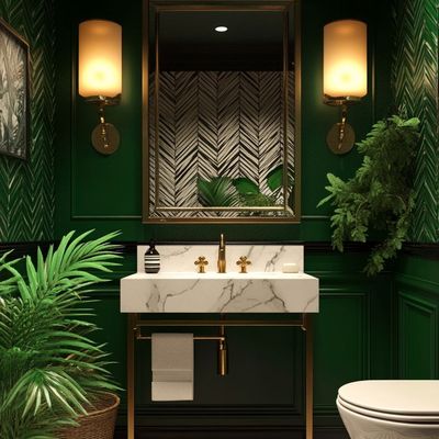 Elegant Emerald Bathroom