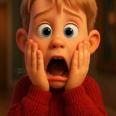 Surprised Child in Red Sweater