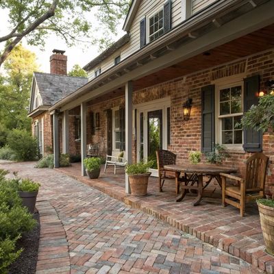 Colonial-Inspired Brick Porch