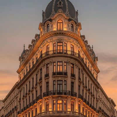 Elegant Parisian Architecture at Sunset