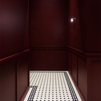 Elevator with Red Walls