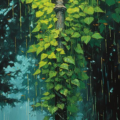 Ivy Covered Lamp Post