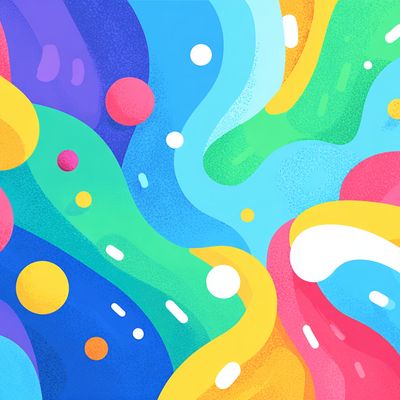 Abstract Colorful Flowing Shapes