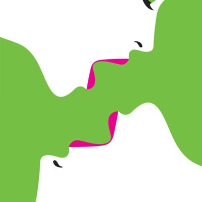 abstract couple kissing