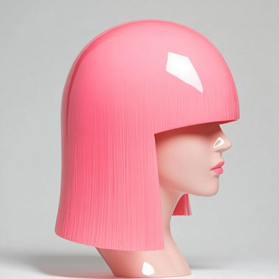 Im fine Glossy moulded pink plastic wig resembling the plastic  6cbe39d6 2cb2 4071 801b eb7cce7b0057