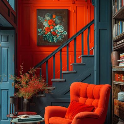Bold Orange Living Room