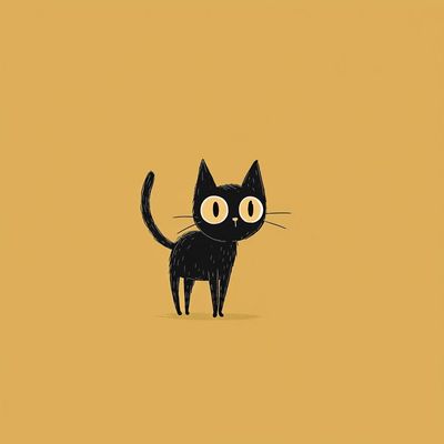 Black Cat Standing