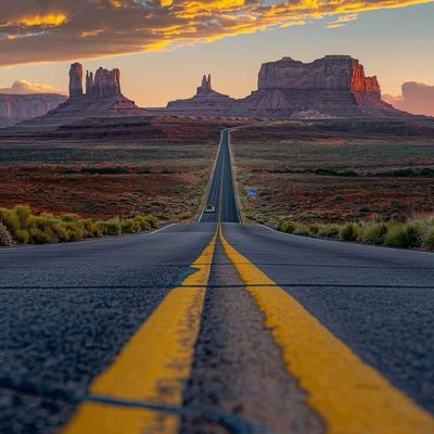 Endless Road Through Monument Valley