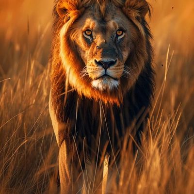 Majestic Lion Roaming