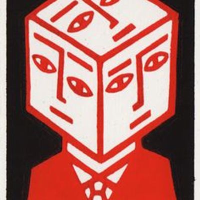 Abstract face in a cube