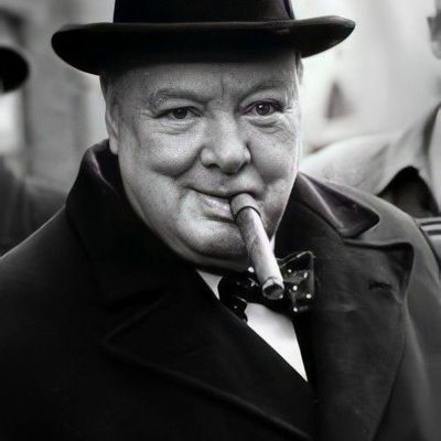 Winston Churchill Smoking a Cigar