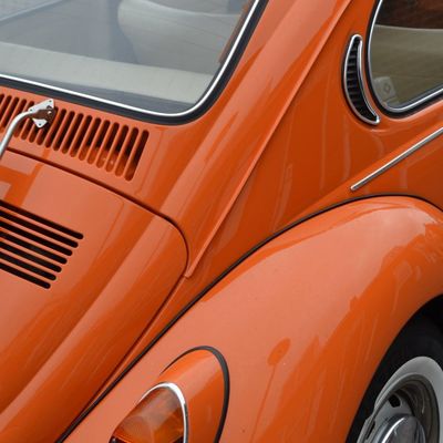 Vintage Orange VW Beetle Rear