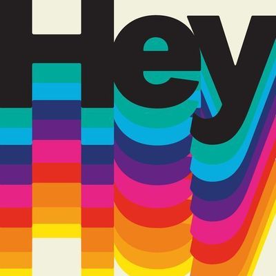 Colorful Stack with 'Hey' Text