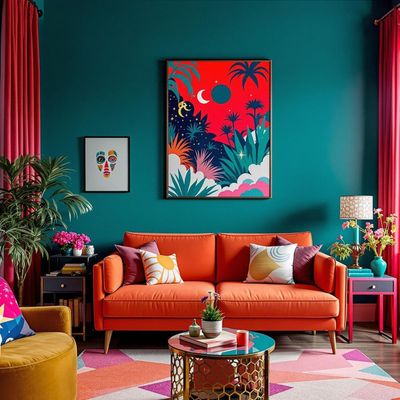 Vibrant Tropical Living Room