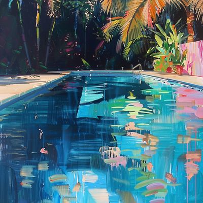 Tropical Pool Reflections