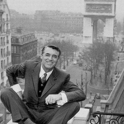 Cary Grant on Paris Balcony