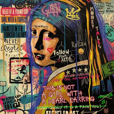 Recycled Art Graffiti Mona Lisa