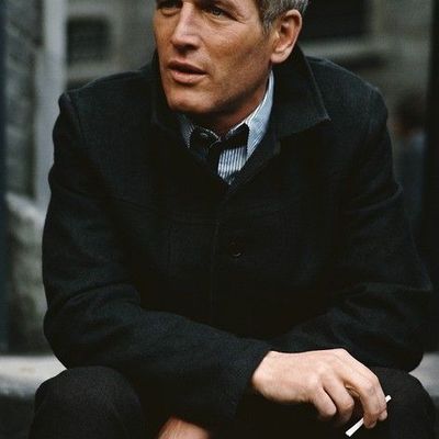 Man in black coat