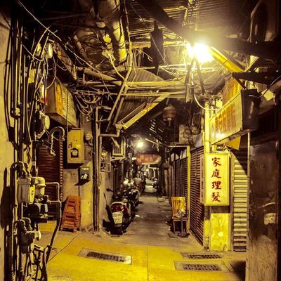 Narrow Alleyway at Night