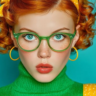 Vibrant Green Eyeglasses and Bold Fashion