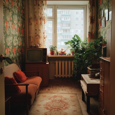 Vintage Living Room with Floral Decor