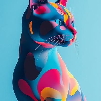Colorful Abstract Cat