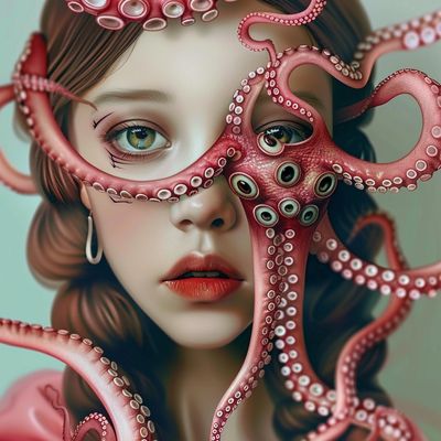 Octopus Tentacles Surrounding a Woman