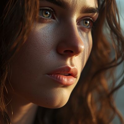 Sunlit Woman's Profile