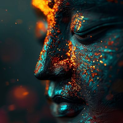 Facial Art with Glowing Particles