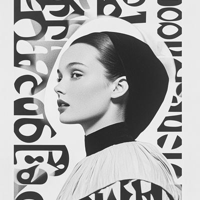 Elegant Black-and-White Fashion Portrait