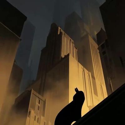 Silhouetted Cat Overlooking Cityscape