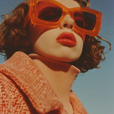 Sunglasses and Red Lips
