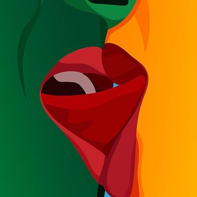 Abstract Mouth Art abstract mouth art vibrant shapes