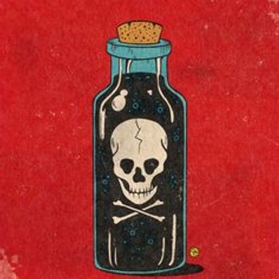 Skull Poison Bottle skull poison bottle crossbones cracked