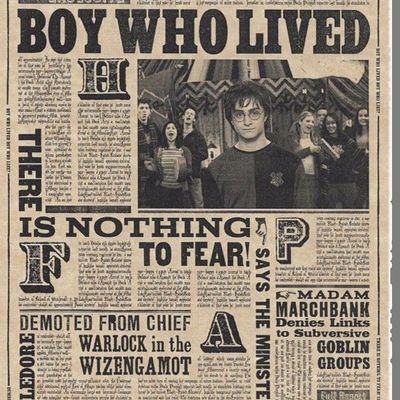 Boy Who Lived Newspaper Headlines