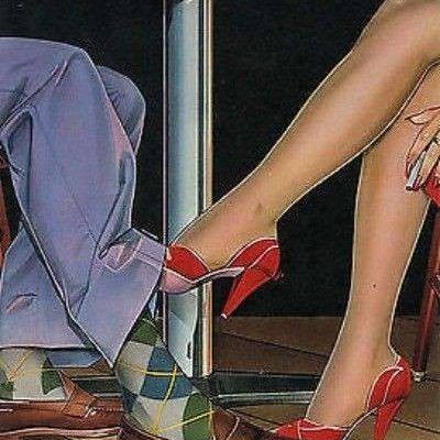 Red High Heels and Purple Coat