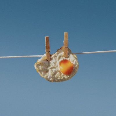 Fried Egg Hanging on Clothesline