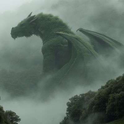 Mossy Dragon in Mist