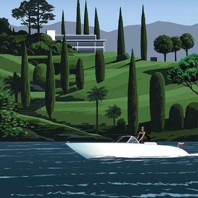 Boating on a serene lake