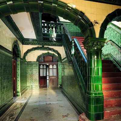 Victorian Green Tile Staircase