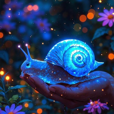 Enchanted Snail in a Magical Garden