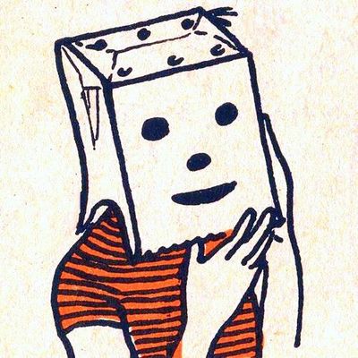 Cartoon Character with Paper Bag Head