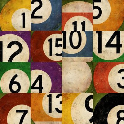Numbered Bingo Balls Grid