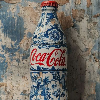 Coca-Cola Bottle with Floral Pattern