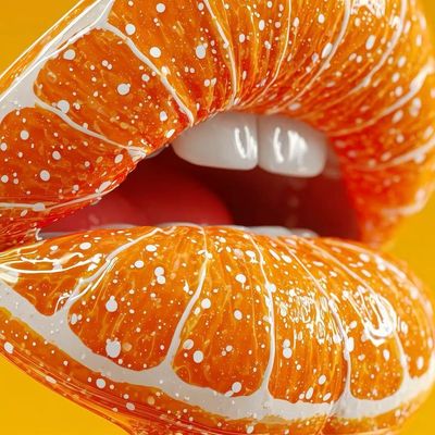 Futuristic Orange Lips