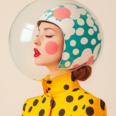 Polka Dot Futuristic Helmet
