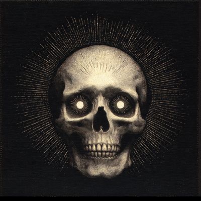 Skull with Radiating Lines